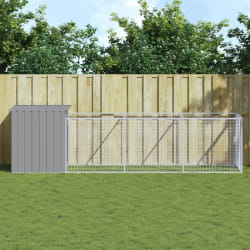 VidaXL Niche pour chien avec cour - Gris clair
