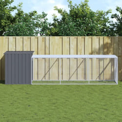Vidaxl - Poulailler avec cour anthracite 110x405x110 cm acier galvanisé