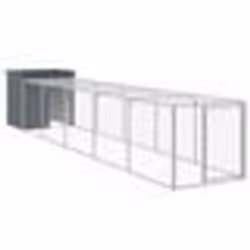 vidaXL Poulailler avec cour anthracite 110x609x110 cm acier galvanisé