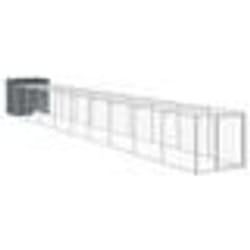 vidaXL Poulailler avec cour anthracite 110x1017x110 cm acier galvanisé