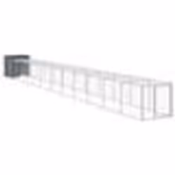 vidaXL Poulailler avec cour anthracite 110x1221x110 cm acier galvanisé