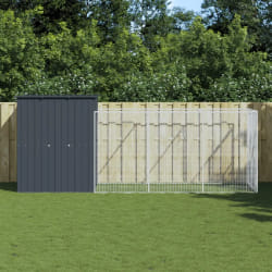 VidaXL Niche pour Chien avec Cour - Anthracite