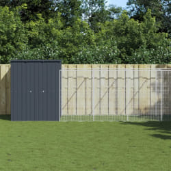 vidaXL Niche pour chien avec cour - Anthracite