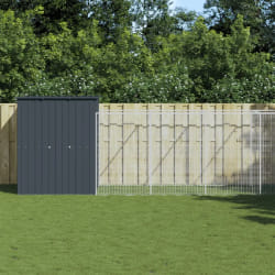 vidaXL Niche pour chien avec cour - Anthracite