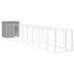 vidaXL Niche pour chien avec cour gris clair 165x1067x181 cm