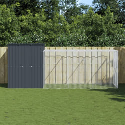Vidaxl - Poulailler avec cour anthracite 165x455x181 cm acier galvanisé