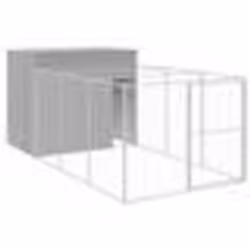 vidaXL Niche pour chien avec cour gris clair 214x457x181 cm