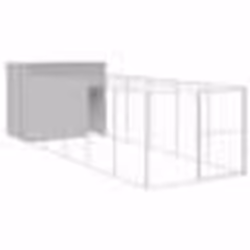 vidaXL Niche pour chien avec cour gris clair 214x661x181 cm