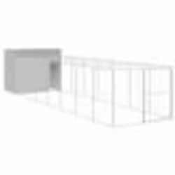 vidaXL Niche pour chien avec cour gris clair 214x865x181 cm