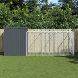 Vidaxl - Niche pour chien avec cour anthracite 214x457x181 cm