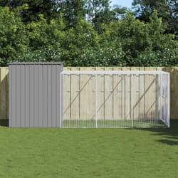 Vidaxl - Niche pour chien avec cour gris clair 214x457x181 cm