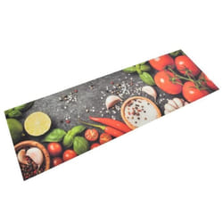 vidaXL Tapis de cuisine lavable impression légumes 60x180 cm velours