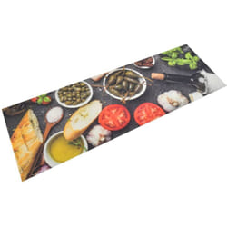 Vidaxl - Tapis de cuisine lavable impression vin dîner 60x180 cm velours