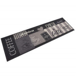 Vidaxl - Tapis de cuisine lavable impression café noir 45x150 cm velours