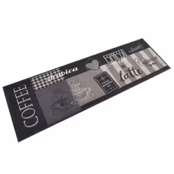 vidaXL Tapis de cuisine lavable impression café noir 60x180 cm velours 136556