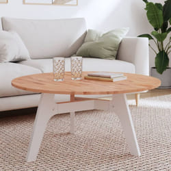 Dessus De Table Ø90x1,5 Cm Rond Bois Massif De Hêtre Vidaxl