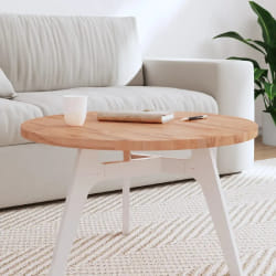 vidaXL Dessus de table Ø70x2,5 cm rond bois massif de hêtre