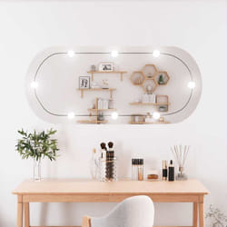 vidaXL Miroir mural avec lumières LED 45x100 cm verre ovale