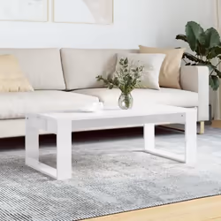 vidaXL Table basse blanc brillant 102x50x35 cm bois d'ingénierie
