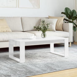 vidaXL Table basse blanc brillant 102x50x35 cm bois d'ingénierie