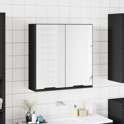 Vidaxl - Armoire à miroir de salle de bain noir bois d'ingénierie