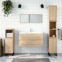 Armoire de bain avec miroir chêne sonoma bois d'ingénierie Vidaxl