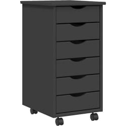 Armoire roulante avec tiroirs moss gris bois de pin solide Vidaxl