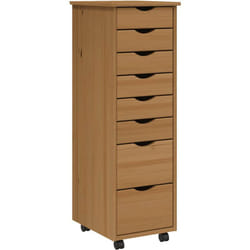 Armoire roulante avec tiroirs moss bois de pin marron miel Vidaxl