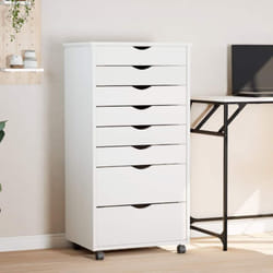 Armoire roulante avec tiroirs moss blanc bois de pin solide Vidaxl