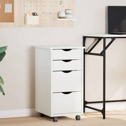 Vidaxl - Armoire roulante avec tiroirs moss blanc bois de pin solide