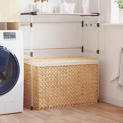 Vidaxl - Panier à linge avec 3 sections 75x42,5x52 cm hyacinthe d'eau
