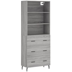 Vidaxl - Buffet haut Sonoma gris 69,5x34x180 cm Bois d'ingénierie