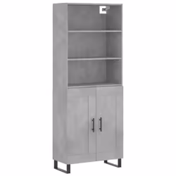 vidaXL Buffet haut Gris béton 69,5x34x180 cm Bois d'ingénierie
