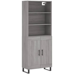 Buffet haut Sonoma gris 69,5x34x180 cm Bois d'ingénierie Vidaxl