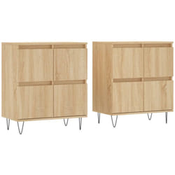 vidaXL Buffets 2 pcs chêne sonoma bois d'ingénierie