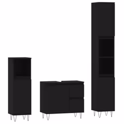 VidaXL 3190222, Noir, Bois, 650 mm, 330 mm, 600 mm, 3 pièce(s)