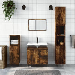 vidaXL Ensemble de meubles de salle de bain 3 pcs Chêne fumé