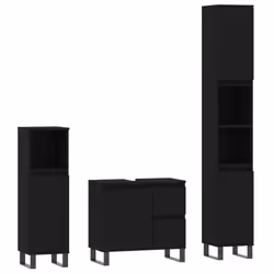 VidaXL 3190230, Noir, Bois, 650 mm, 330 mm, 600 mm, 3 pièce(s)