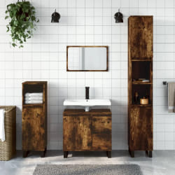 vidaXL Ensemble de meubles de salle de bain 3 pcs Chêne fumé