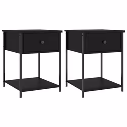 VidaXL 825844, Noir, Fer, Bois, 440 mm, 450 mm, 580 mm, 2 pièce(s)