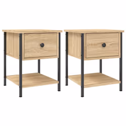 VidaXL 825856, Chêne, Fer, Bois, 340 mm, 355 mm, 450 mm, 2 pièce(s)