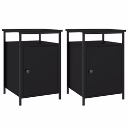 VidaXL 825864, Noir, Fer, Bois, 400 mm, 420 mm, 600 mm, 2 pièce(s)