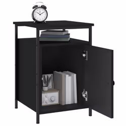 VidaXL 825864 Table de nuit et table de chevet Noir - Vue supplémentaire 5