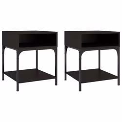 VidaXL 825874, Noir, Fer, Bois, 400 mm, 410 mm, 500 mm, 2 pièce(s)