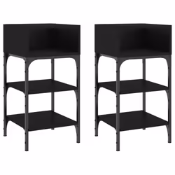 VidaXL 825884, Noir, Fer, Bois, 350 mm, 345 mm, 700 mm, 2 pièce(s)