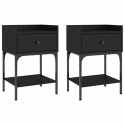VidaXL 825894, Noir, Fer, Bois, 405 mm, 310 mm, 600 mm, 2 pièce(s)