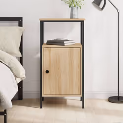 Cette table de chevet au style industriel est un supplément intemporel à votre décoration intérieure. Matériau durable : le b ...