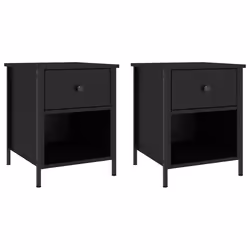 VidaXL 825934, Noir, Fer, Bois, 400 mm, 420 mm, 500 mm, 2 pièce(s)