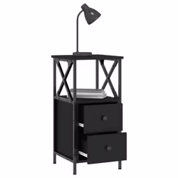 VidaXL 825943 Table de nuit et table de chevet Noir - Vue supplémentaire 4