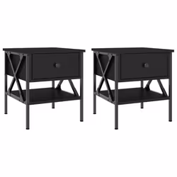 VidaXL 825954, Noir, Fer, Bois, 400 mm, 420 mm, 450 mm, 2 pièce(s)